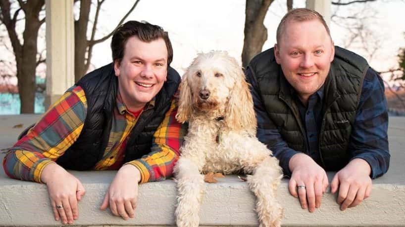 Sean and Andy with their dog