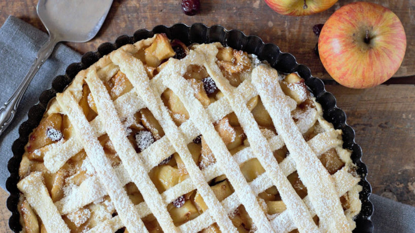 Apple pie being made