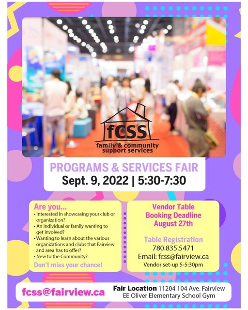 Fairview Fall Programs and Services Fair – Peace River, AB, Canada