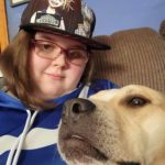 Alexis Petersen and her Service Dog Owen: Alexis was switched to Home Schooling following having Brain Surgery in Feb 2021. She is graduating on time with High Honors and plans to go to College for Art/Digital Art.