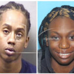 This combo of images released by the Illinois State Police, shows Darius D. Sullivan, left, and Xandria A. Harris, two people authorities were searching for Thursday, Dec. 30 2021, who are believed to have been involved in the fatal shooting of one police officer and wounding of another at a northern Illinois hotel. (Illinois State Police via AP)