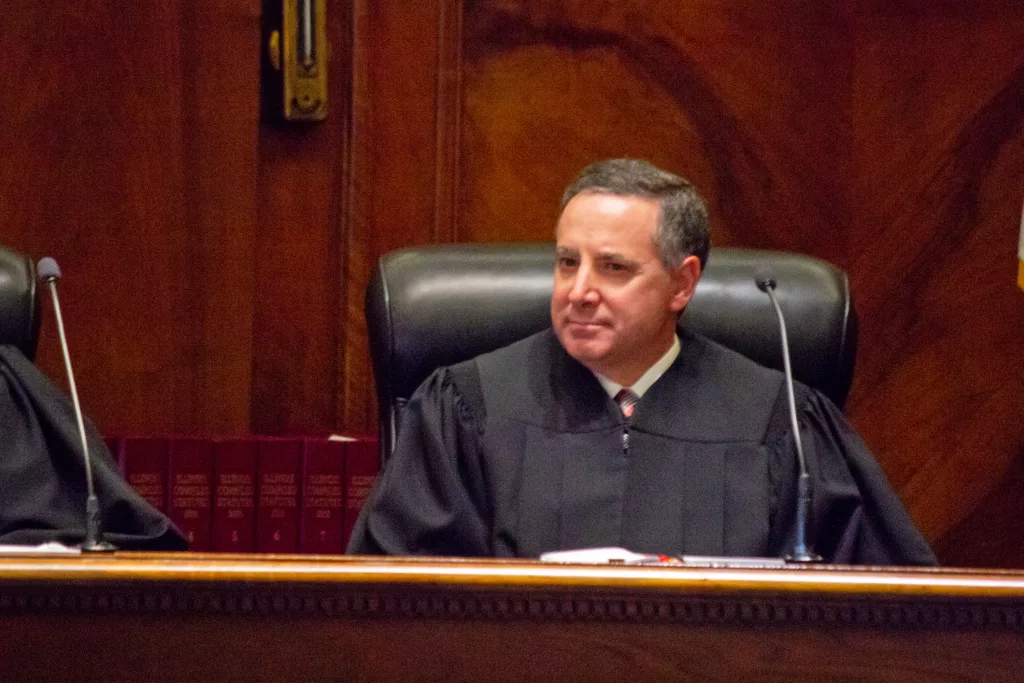 Illinois Supreme Court Justice David Overstreet is pictured in a file photo in the Supreme Court chamber.