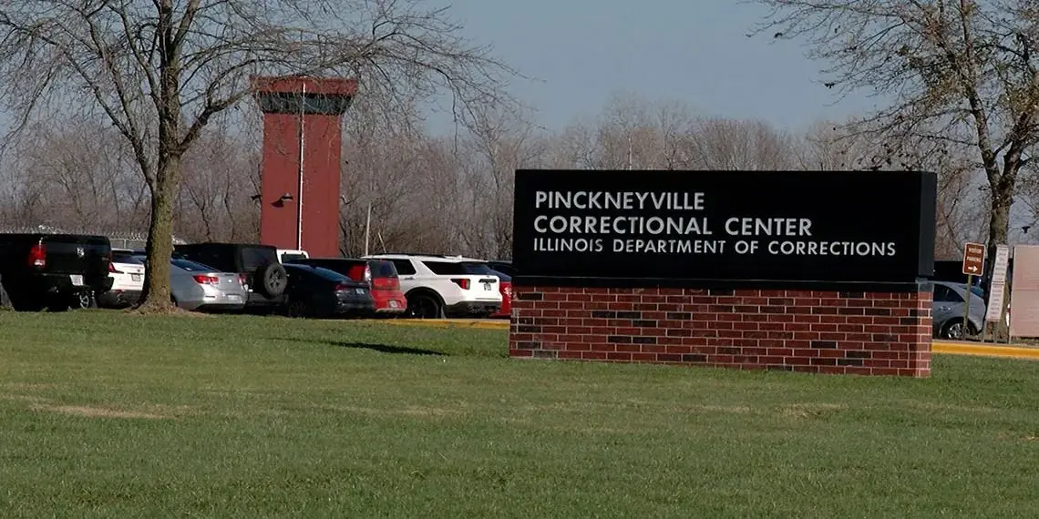 Photo caption: Pinckneyville Correctional Center is pictured in southern Illinois (Capitol News Illinois file photo by Andrew Campbell) 