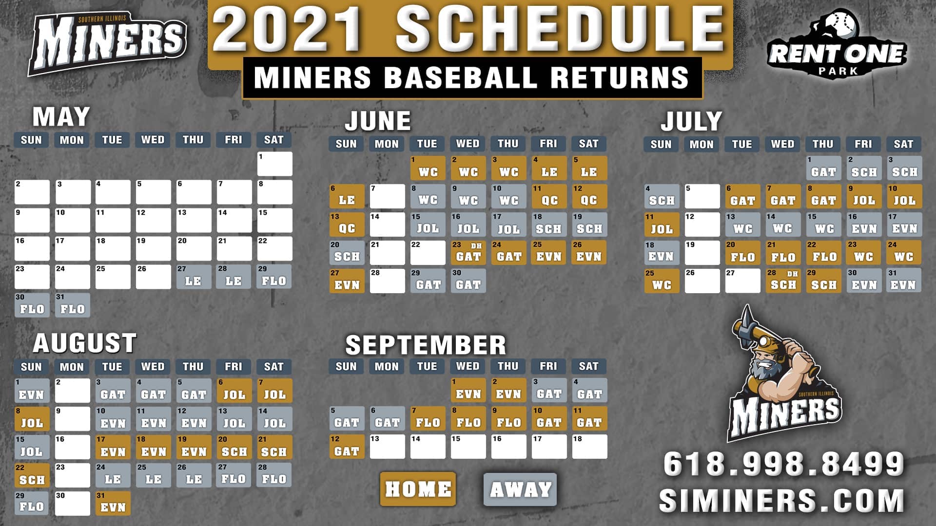 Southern Illinois Miners announce 2021 schedule WUEZ Marion, IL