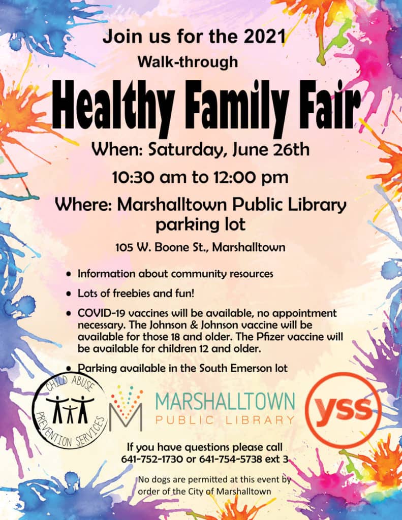 Healthy Family Fair At Marshalltown Public Library 