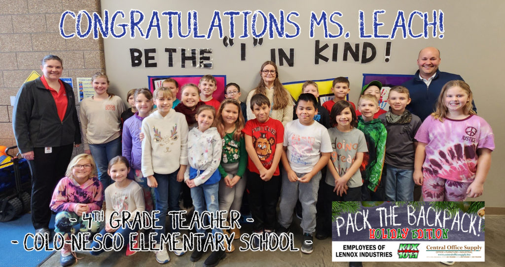 HOLIDAY PACK THE BACKPACK WINNER: MS. KIMBERLY LEACH - Vimarsana News