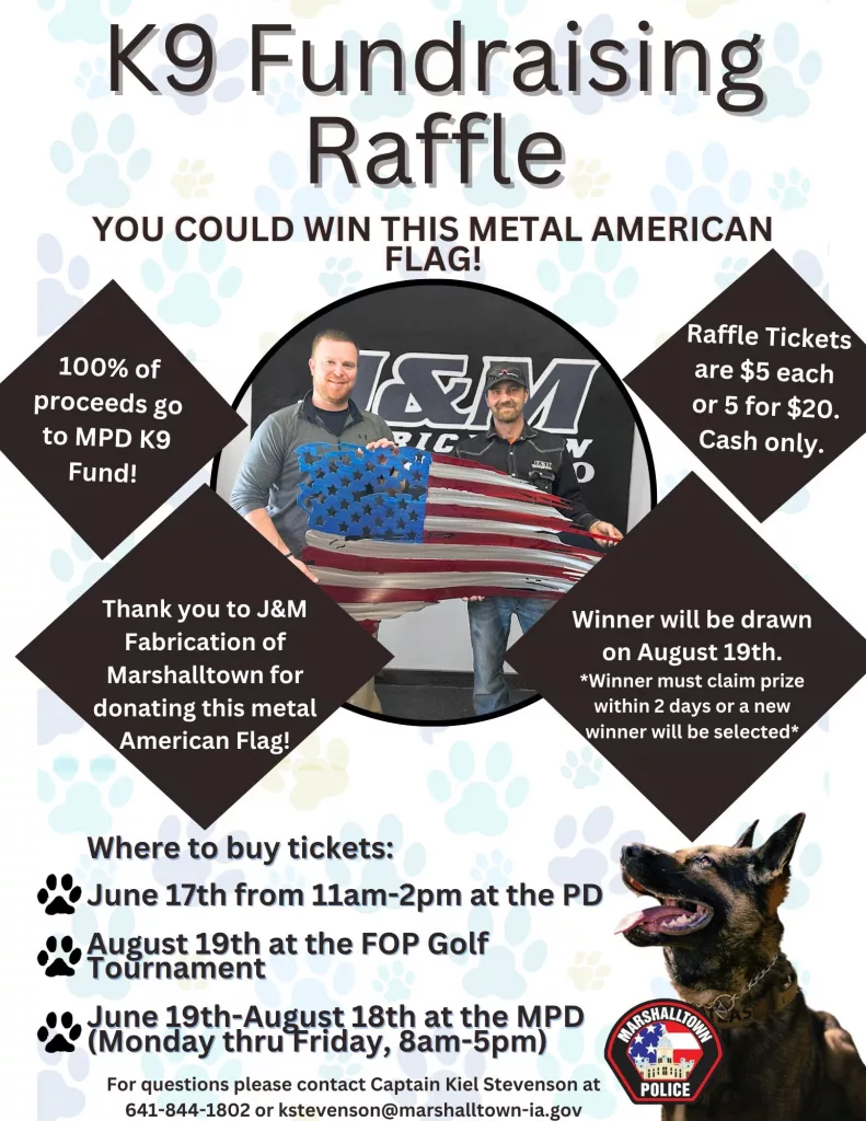 K9 Raffle Fundraiser for MPD Iowa's Best Country, KIX 101.1