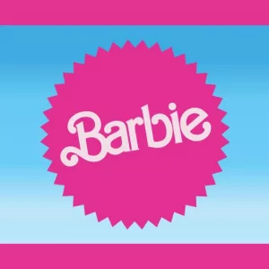 Logo Barbie on Mattel Circle Poster Clean Vector Pink