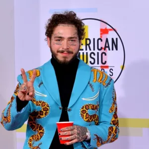 Post Malone at the 2018 American Music Awards at the Microsoft Theatre LA Live. LOS ANGELES^ CA. October 09^ 2018