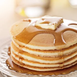 18703580-breakfast-food-stack-of-pancakes-with-syrup-and-butter