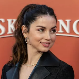 Ana de Armas wearing dress by Valentino attends Apple TV+ Original Films "Ghosted" premiere at AMC Lincoln Square in New York on April 18^ 2023