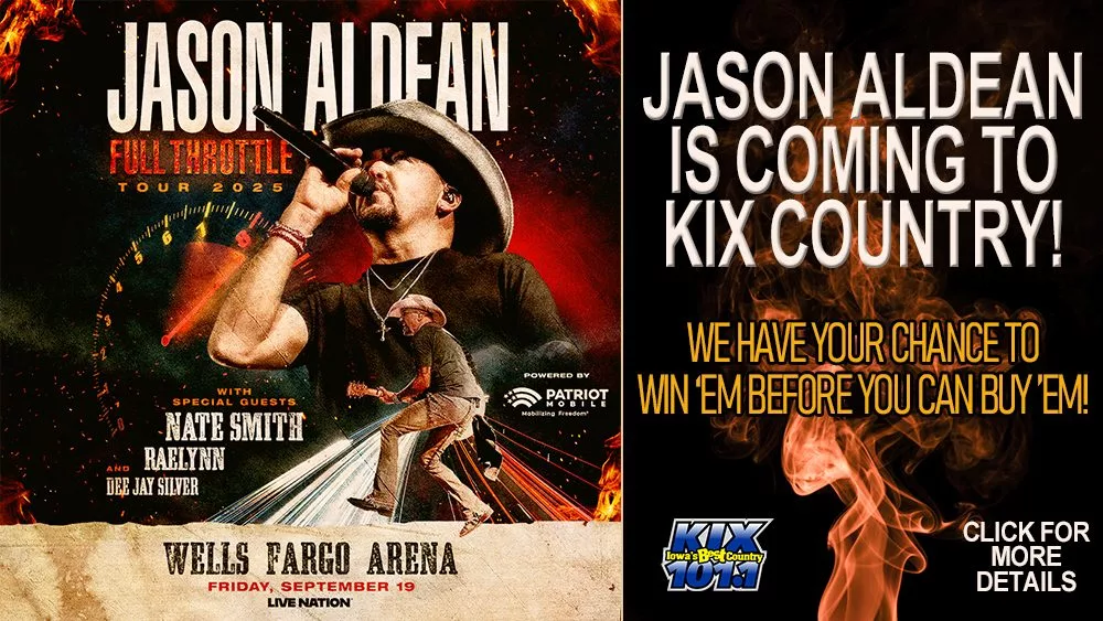 Jason Aldean is Coming to KIX Country!! Iowa's Best Country, KIX 101.1
