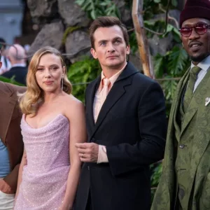 Gareth Edwards^ Jonathan Bailey^ Scarlett Johansson^ Rupert Friend^ Mahershala Ali attend the "Jurassic World Rebirth" World Premiere at Odeon Luxe Leicester Square. London^ England^ UK-June 17^ 2025