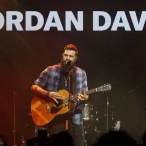 Jordan Davis performs at CMT's RAMJAM on June 3^ 2019 at TopGolf in Nashville^ Tennessee.