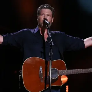 Blake Shelton performs in concert during the 2017 CMA Music Festival on June 9^ 2017 at Nissan Stadium in Nashville^ Tennessee.