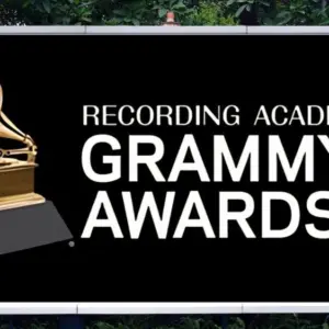 RECORDING ACADEMY^ GRAMMY AWARDS simply known as GRAMMY advertising seen on billboard