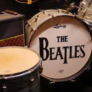 LIVERPOOL UNITED KINGDOM 06 07 2023: The Beatles drum were an English rock band^ formed in Liverpool in 1960^ that comprised John Lennon^ Paul McCartney^ George Harrison and Ringo Starr.