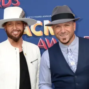 Preston Brust^ Chris Lucas^ LOCASH at the Academy of Country Music Awards 2018 at MGM Grand Garden Arena on April 15^ 2018 in Las Vegas^ NV