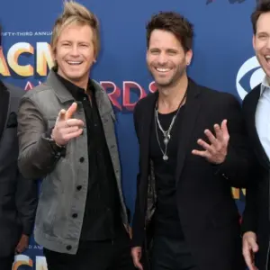 Barry Knox^ Josh McSwain^ Matt Thomas^ Scott Thomas^ Parmalee at the Academy of Country Music Awards 2018 at MGM Grand Garden Arena on April 15^ 2018 in Las Vegas^ NV