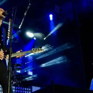 Brent Smith and Eric Bass with Shinedown perform live onstage at Rockstar Uproar Festival on September 25 2012 in Nampa^ Idaho. NAMPA^ IDAHO - SEPTEMBER 25
