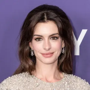 Anne Hathaway wearing dress and shoes by Valentino attends presentation of movie Armageddon Time during 60th New York Film Festival at Alice Tully Hall on October 12^ 2022