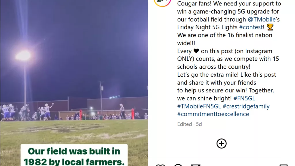 CREST RIDGE CONTINUES PUSH TO CLAIM T-MOBILE FRIDAY NIGHT 5G LIGHTS ...