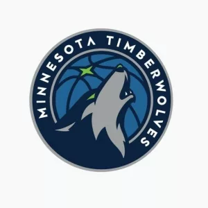 Minnesota Timberwolves^ Sports editorial vector logo is printed on white paper.