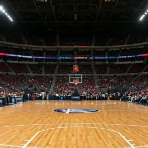 empty nba basketball court hd dynamic image