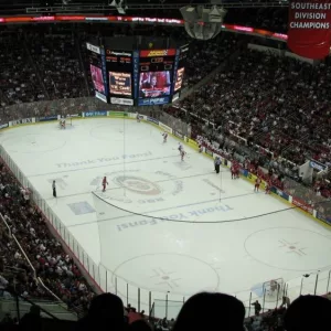 Raleigh^ North Carolina: Hurricanes hockey game at the RBC Center