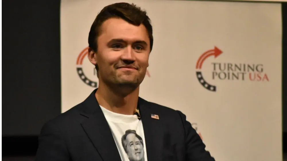 Turning Point USA founder and president Charlie Kirk during a visit to Texas State University in San Marcos. San Marcos^ TX / United States - Oct. 24 2018