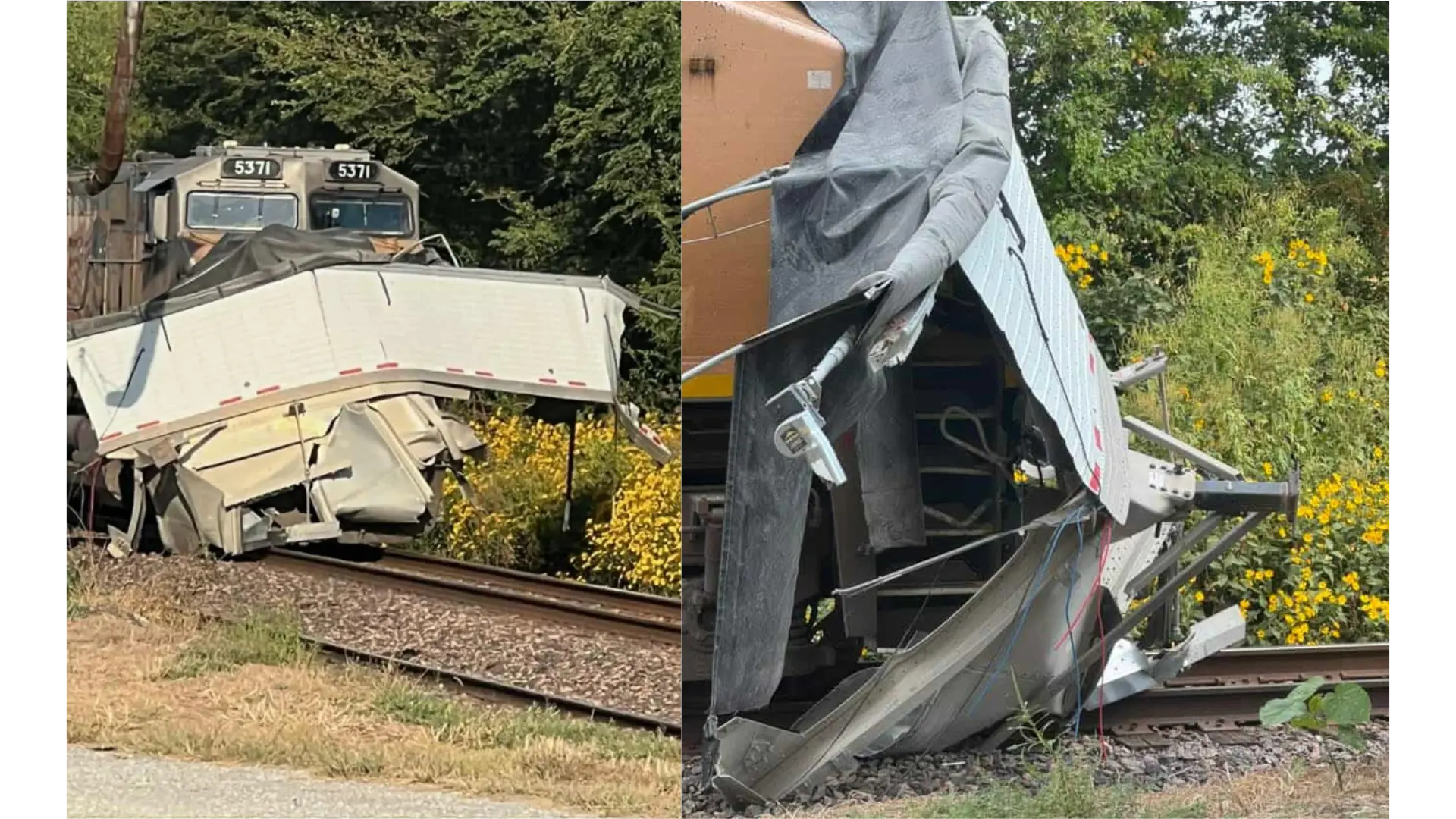 UNION PACIFIC TRAIN COLLIDES WITH GRAIN TRAILER OUTSIDE MALTA BEND