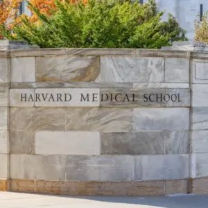 Entrance to Harvard Medical School campus of this private Ivy League research university. Boston^ MA^ USA - October 26^ 2025