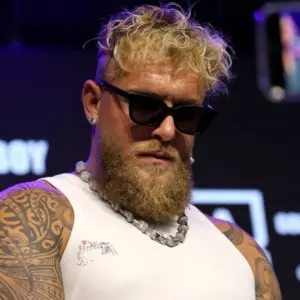 Jake Paul at Jake Paul vs. Julio Cesar Chavez Jr. Press Conference held at the Avalon in Hollywood^ USA on May 14^ 2025.