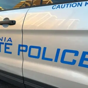 VIRGINIA STATE POLICE K-9 unit. Sign decal emblem of Virginia State Police Department ARLINGTON^ VA - JUNE 8^ 2024