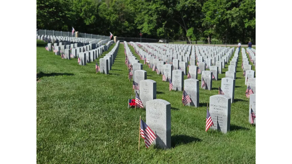 MEMORIAL DAY SERVICE HELD AT MISSOURI VETERANS CEMETERY IN HIGGINSVILLE