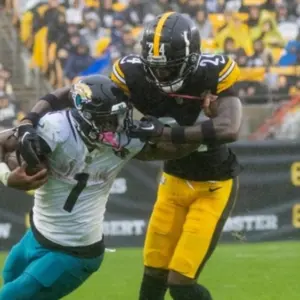 #24 JOEY PORTER JR. CB JACKSONVILLE JAGUARS VS PITTSBURGH STEELERS WEEK 8 OCTOBER 29^ 2023 ACRISURE STADIUM PITTSBURGH PENNSYLVANIA