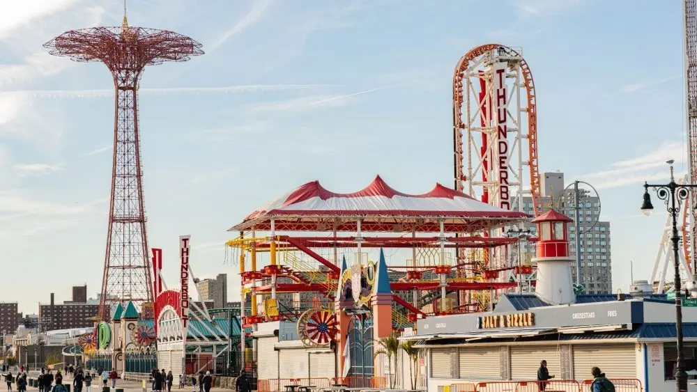 World famous Coney Island Luna Park with millions of attractions and fun for kids Coney Island^ Brooklyn^ New York - November 25^ 2023