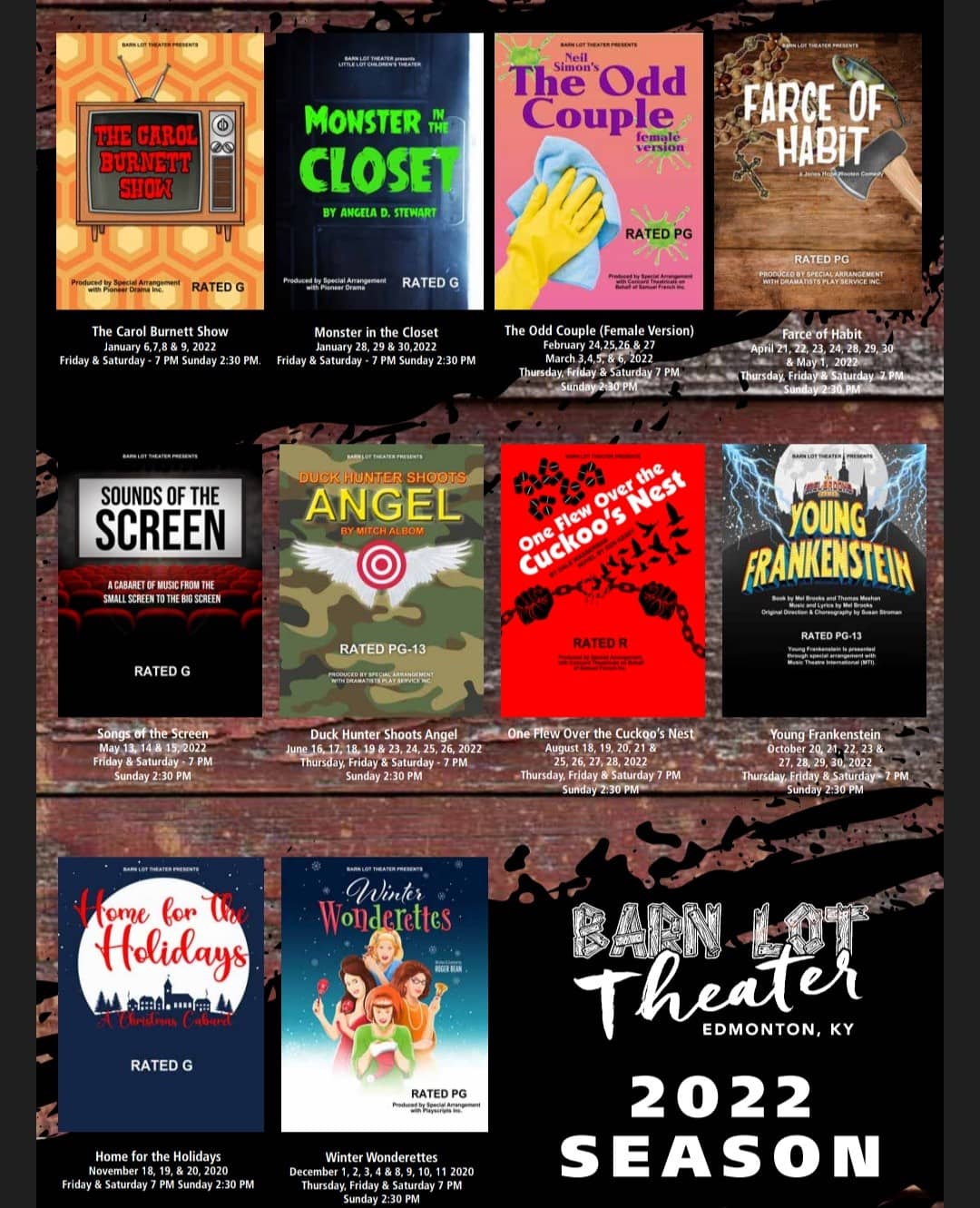 Barn Lot Theater – 2022 Season