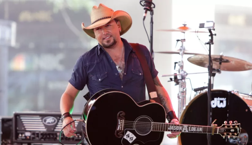 Jason Aldean performs onstage at NBC's 'Today Show' at Rockefeller Plaza July 31^ 2015 in New York City.