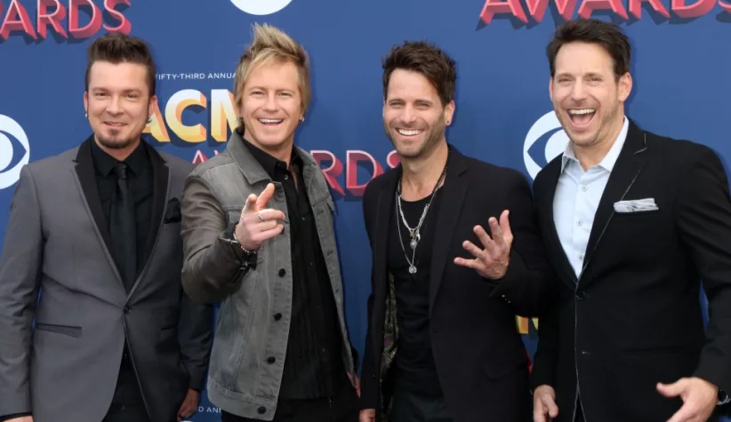 Barry Knox^ Josh McSwain^ Matt Thomas^ Scott Thomas^ Parmalee at the Academy of Country Music Awards 2018 at MGM Grand Garden Arena on April 15^ 2018 in Las Vegas^ NV