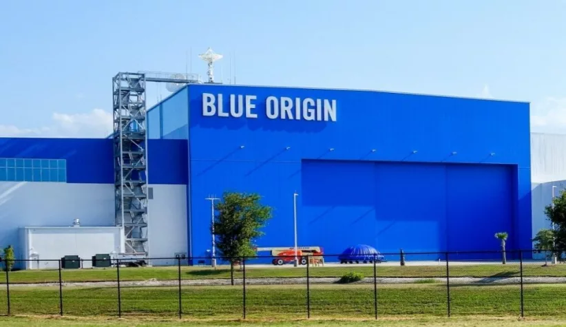 Property of Blue Origin's Orbital Launch Site (OLS) manufacturing facility in Cape Canaveral^ Florida. May 29^ 2021