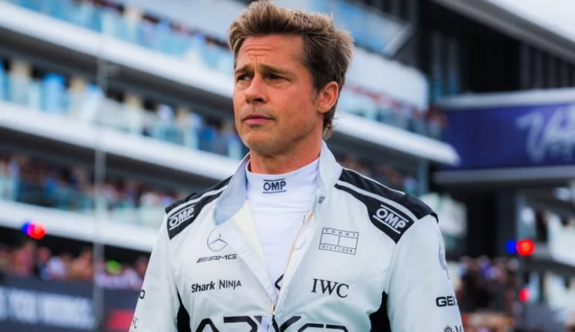 Brad Pitt at Silverstone GP for Filming during the Formula One British Grand Prix Silverstone Circuit^ Towcester^ United Kingdom^ 9.July.2023