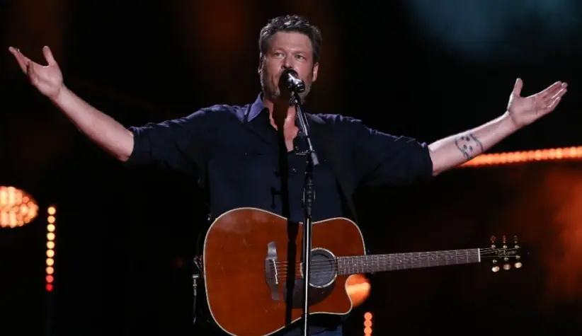 Blake Shelton performs in concert during the 2017 CMA Music Festival on June 9^ 2017 at Nissan Stadium in Nashville^ Tennessee.