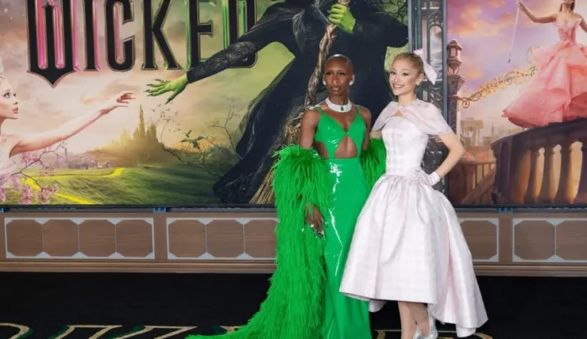 Cynthia Erivo and Ariana Grande at the premiere for Wicked at the Dorothy Chandler Pavilion. LOS ANGELES^ CA. November 09^ 2024