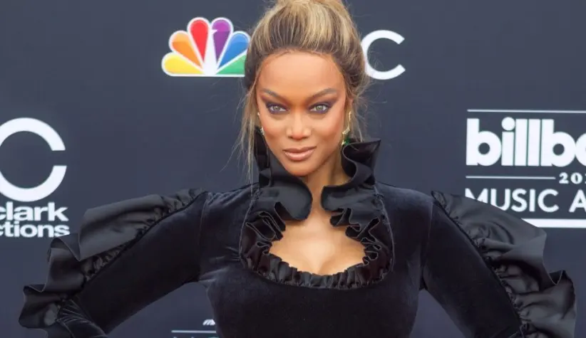 Model Tyra Banks attends the Red Carpet at the 2018 Billboards Music Awards at the MGM Grand Arena in Las Vegas^ Nevada USA on May 20th 2018