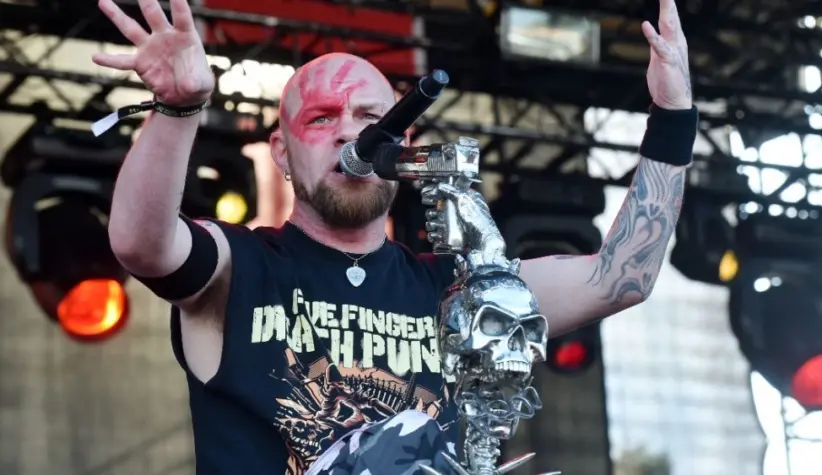 Singer Ivan Moody of Five Finger Death Punch during performance at festival Rock for People in Hradec Kralove^ Czech republic^ July 4^ 2016.