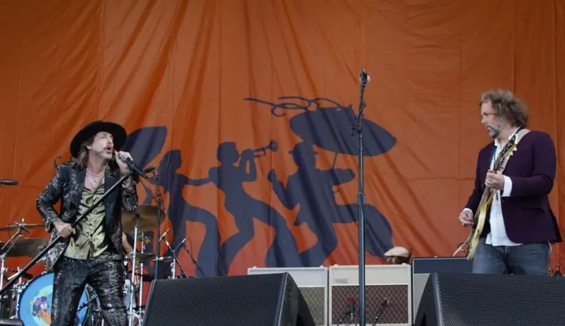 Chris and Rich Robinson of the Black Crowes performs at the 2022 New Orleans Jazz and Heritage Festival New Orleans^ LA USA