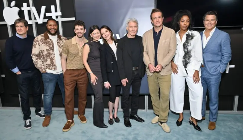 Bill Lawrence^ Luke Tennie^ Michael Urie^ Lukita Maxwell^ Christa Miller^ Harrison Ford^ Jason Segel^ Jessica Williams and Ted McGinley Apple TV+’s ‘Shrinking’ FYC May 18^ 2025