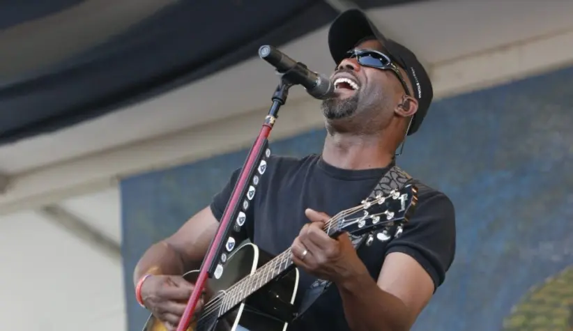 Hootie and the Blowfish lead singer Darius Rucker performs on stage at the 2010 New Orleans Jazz and Heritage Festival. New Orleans^ Louisiana - April 25^ 2010