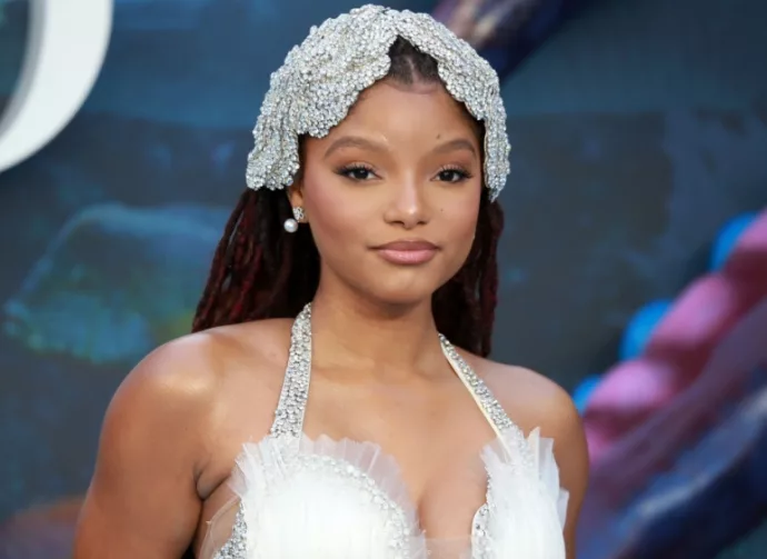Halle Bailey attends the UK Premiere of "The Little Mermaid" at Odeon Luxe Leicester Square in London^ England. May 15^ 2023